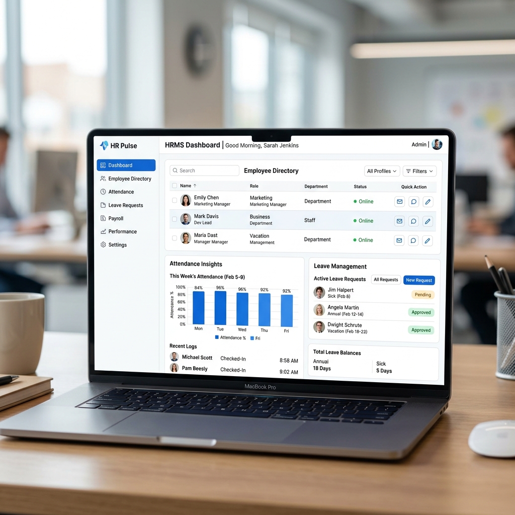 HRMS Dashboard Interface